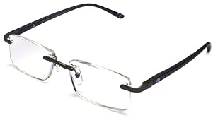 Vitallite 530 Unisex randlose Lesebrille, randloses Design für Eleganz und Leichtigkeit, Gunmetal-Mattblau, +1,75