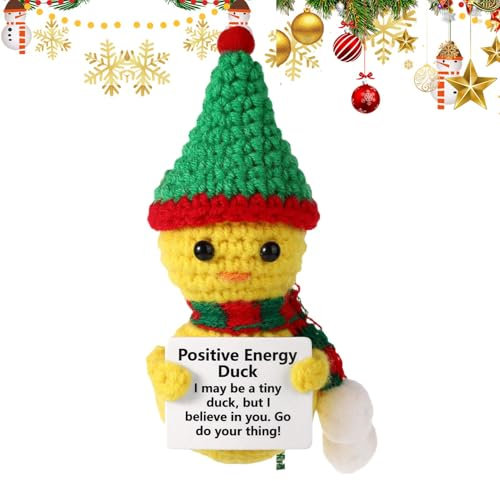 Lustige Positive Ente, emotionale Unterstützung, Ente, niedlich, lustig, Positive Wolle, Strickpuppe zum Stressabbau, für Männer und Frauen, Entenliebhaber