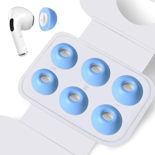 HEEKIM Ohrstöpsel aus Memory-Schaum für Airpods Pro/Airpods Pro 2 mit Loch zur Geräuschreduzierung, Airpods Pro/Pro 2 Ersatz-Ohrstöpsel Aufsätze (S/M/L) (Blau)
