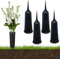 JOAASU 4 Pieces Grave Vases with Spikes, Memorial Grave Flower Vases, Plastic Cemetery Flower Pots, Flower Vase Grave Decorations for Cemetery Headstone Graveside and Plant Flower Holder (Black)