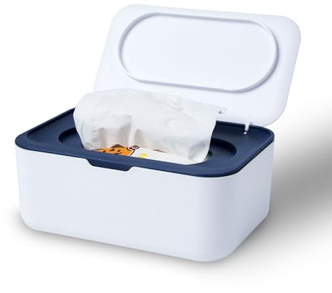 Cheerhom Feuchttücher Box für Baby, Box Feuchtes Toilettenpapier, Box für Feuchttücher mit Deckel, Feuchtes Toilettenpapier Box Blau, Feuchtpapierbox für Schlafzimmer, Auto und Büro
