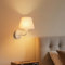 Aigostar Lámpara de Pared Industrial Retro E27, Aplique de Pared con pantalla tela blanca Interior Vintage para Dormitorio Escalera Pasillo Salón, Blanco (Sin Bombilla)