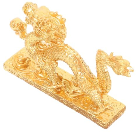 MAGICLULU Drachenfigur Aus Kunstharz 36cm Kompakte Feng Shui Dekoration Für Büro Wohnzimmer Schreibtisch Ornament