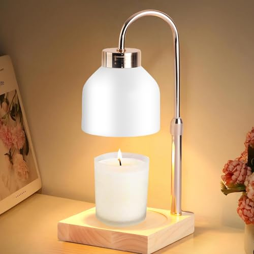Chauffe-bougie électrique avec minuterie et variateur d'intensité - Lampe chauffe-bougie électrique moderne - Hauteur réglable - Pour yoga, maison, chambre à coucher - Sans bougie