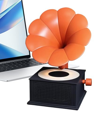 Ahuuen Altoparlante senza fili – Mini altoparlante Grammofon | lettore musicale stereo senza fili con 3 modalità di illuminazione per cucina, camera da e esterni