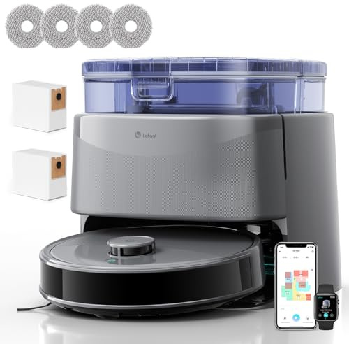 Lefant Saugroboter mit Wischfunktion 75°C Heißwasser-Moppwäsche 23000Pa | 100% Anti-Tangle-Bürste, dToF-Navigation, 210 min Akku, 5G-WLAN, Für Tierhaare & Hartböden/Fliesen – M3 Ultra
