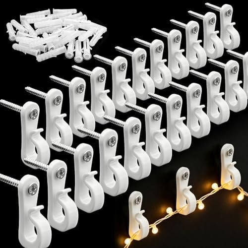 AYUMAL Q-Hanger Haken für Außenlichterkette mit Kreuzschlitz-Schraube 40PCS | Mit Kreuzschlitz-Schraube für Garage Neujahr Party Outdoor Einfach zu Lösender Draht und Lichterkette Robust