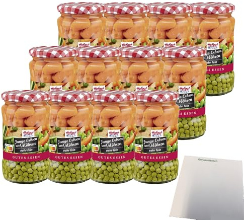 usy Bundle für Hofgut Erbsen sehr fein mit Möhren VPE (12x370ml Glas) + usy Block