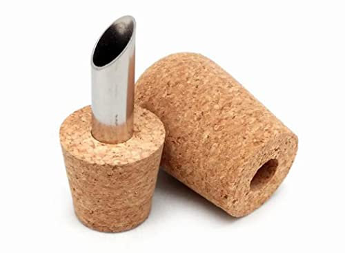 Vin Bouquet FIA 242 Bouchon et Carafe à vin en Acier Inoxydable Finition liège Naturel Verseur à vin