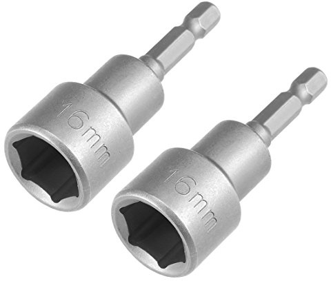 Sourcingmap 2 Pcs Magnetic Nut Setter Driver Drill Bit 16mm 65mm Length | 1/4 Quick-Change Hex Shank,Metric