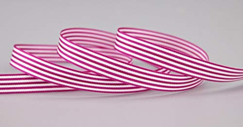 Dekoband STRIPES PINK 9 mm x 3 m Streifen Geschenkband Schleifenband Stoffband gestreift elegant Geschenkverpackung Geburtstag Ostern Dekoration Premium Band Karten