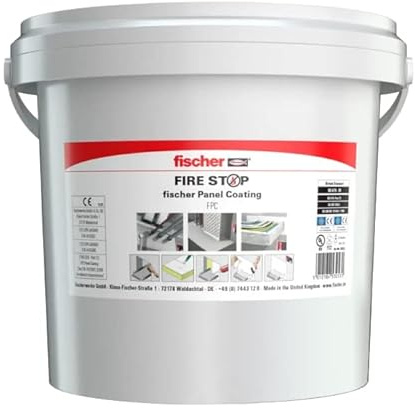 Fischer - Panneau et Mortier coupe-feu - Système de panneau enduit coupe-feu pour le calfeutrement de passage de services FPC 5 litres