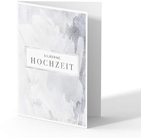 (10 x) Einladungskarten Silberne Hochzeit Silberhochzeit Hochzeitskarten 25 Jahre - Schatten