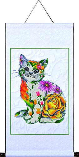 DIAMOND DOTZ Painting Kit: Scroll Flower Puss, Polyester, 41.4 x 61.2cm