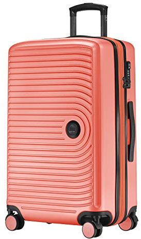 Hauptstadtkoffer Mitte - Valise Rigide de Taille Moyenne, TSA, 4 Roulettes, Bagage en Soute avec Extension de Volume de 8 Cm, 68 Cm, 88 L, Corail