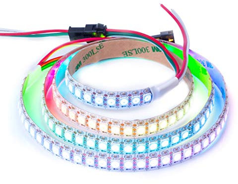 BTF-LIGHTING WS2812 ECO 1M 144 LEDs RGB Individuell adressierbar WS2812 Legierungsdraht 144Pixels/m 5050 SMD Flexibler Streifen Weiß PCB DC 5V für Heimdekoration IP30 Nicht-Wasserdicht(Nur Streifen)