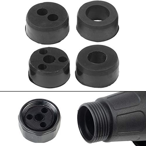 Dichtungsringe für Anhängerstecker, 4 Pack, in Schwarz, aus Gummi, Ersatz Dichtung für 13 pol und 7 pol Anhänger Stecker, Dichtring Rückseite Adapter, Hänger Steckdose Dichtungsendstück, Dichtungsset
