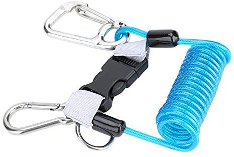 huaer Diving Lanyard, Keep Diving Anti-Lost Spring Coil Lanyard Sicherheits-Notfallwerkzeug mit Schnellverschluss-Tauch-Lanyard(Blau)