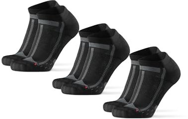 DANISH ENDURANCE Kurze Laufsocken, 3 & 5 Paar Sommer Sportsocken, Schweißableitend, Unisex, für Damen & Herren, Schwarz/Grau, 43-47