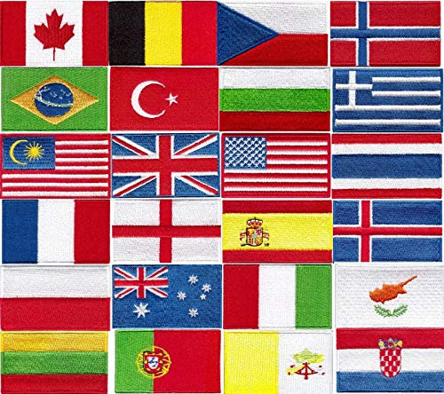 Parche con bandera bordada para coser o planchar (Argentina simple)