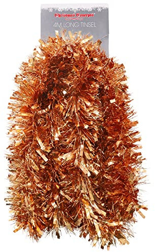Christmas Concepts® 4m Metre Chunky/Fine Christmas Tinsel - Christmas Decoration Tinsel (COPPER)