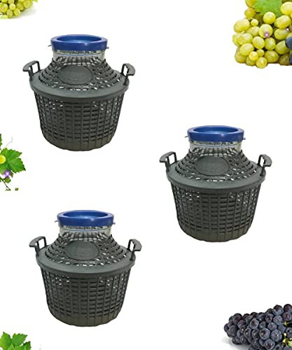 Buyglass 3 Damigiane litros 5 boca ancha completa con tapón