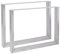 CLP 2er Set Tischbeine Velden I Tischkufen Aus Vierkantprofilen I Höhe 72 cm I Pulverbeschichtetes Gestell, Farbe:Edelstahl, Größe:80 cm
