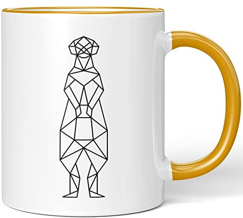 JUNIWORDS Tasse, Origami Erdmännchen, Wähle Farbe, Dunkelgelb