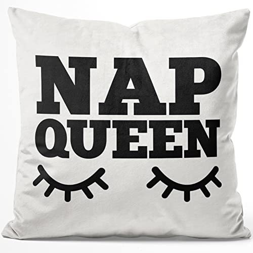 JUNIWORDS Kissen, Nap Queen, 40 x 40 cm, Flauschig Samtweich Weich (1004229)