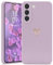 Wirvyuer Custodia Compatibile con Samsung Galaxy S22 5G Cover Ragazze Amore Cuore Custodia protezione fotocamera Morbido Silicone Cover Protettiva Antiurto Gold Love Case per Samsung S22 5G Viola