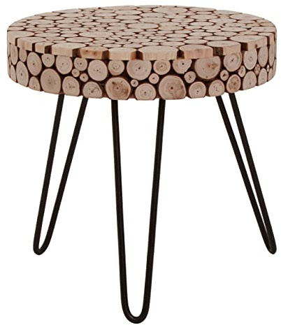 Premier Housewares Round Side Table Bedside Tables Design Side Table Tall Lamp Table Contemporary 36 x 36 x 35
