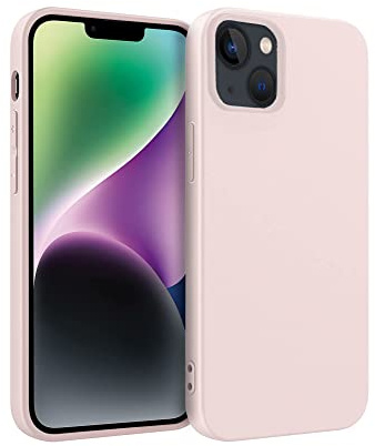 ICOVERI Custodia silicone iPhone 14 colore rosa. Cover iPhone antiurto Antiscivolo Microfibra interna. Morbido al tatto.