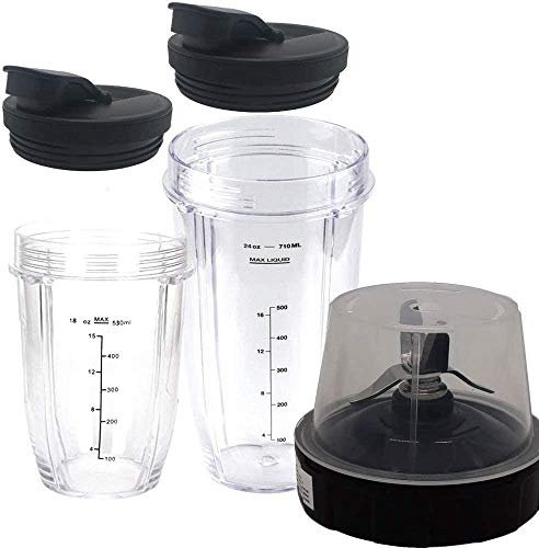 Doumneou Extractor Blade with 18 oz 24 oz Cup and Spout Cover for 1200 W Ninja -IQ Mixing Machines with 7
