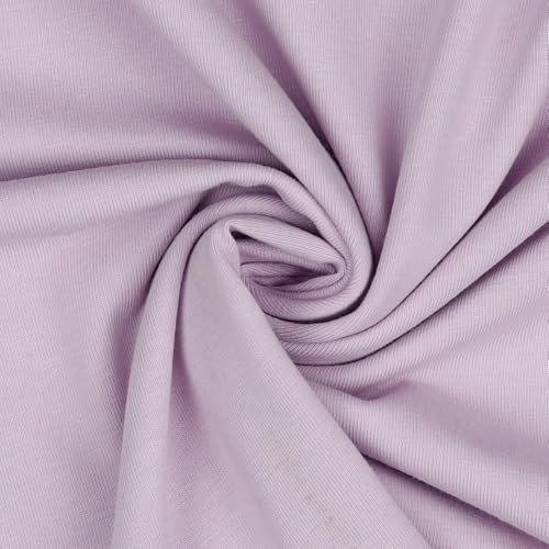 VmG-Store Jersey Stoff UNI Meterware 75 Farben zum Nähen Baumwolljersey Nähstoff Kinderstoff 150 cm breit (045 I Hell Lavendel)