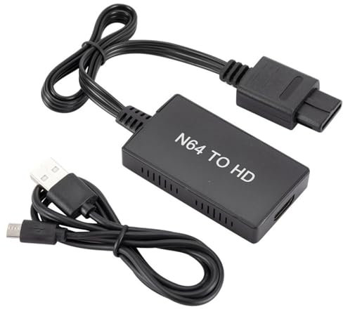 SOONHUA Convertidor N64 a HDMI, cable adaptador N64 a HDMI, compatible con N64/SNES/GC, convierte señales N64 a señales multimedia HDMI modernas