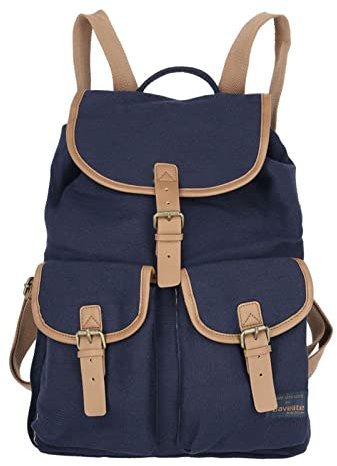 Travelite Unisex Hempline Clap Backpack, Navy Rucksack, Marineblau