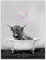 FAIRFOCUS Kunstdruck Poster Bild Auf Leinwand Grauer Hintergrund, Wandkunst, Poster, süßes kleines Tier im Bad, rosa Blasen, Leinwand-Malerei, Bild für Zimmer, Heimdekoration