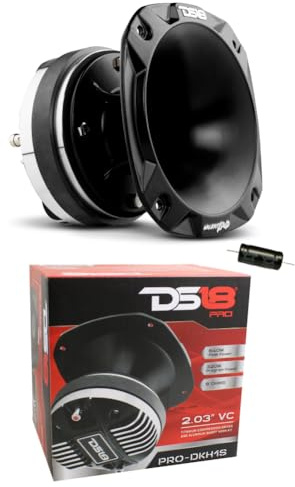 Kit for DS18 PRO-DKH1S Compression Driver with 16.2 x 16.2 cm Square Horn, 320 Watt RMS 640 Watt Max, 8 Ohm, 111 db, 2.03 Inch Voice Coil, 1 Piece + Built-in Capacitor