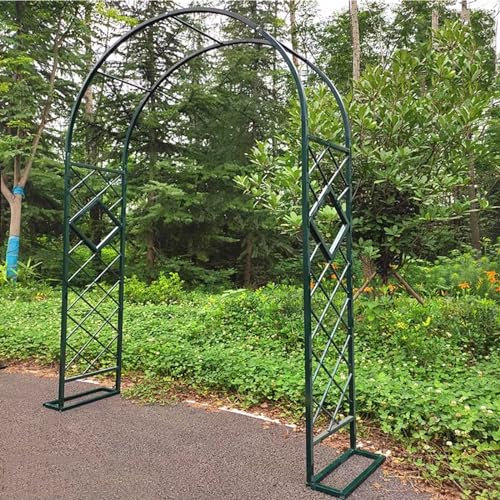Arco Rampicanti Archi da Giardino Metallo Arco per Terrazza da Rose Larghezza 140-340cm Archi a Palloncino Padiglioni Facilità di Montaggio(Green,W240xH230xD40cm)