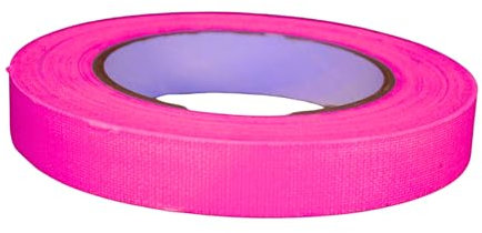 UV FLOOR – Gaffer adesivo rosa fluo, 19 mm x 25 m, Gaffer di qualità premium, accessorio fluorescente, per feste, nastro adesivo decorativo