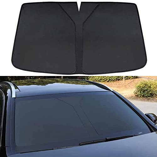 FERFXN Parasol para Parabrisas Interior para Au-di Q5 8R 2008 2009 2010 2011 2012 2013-2017, Protector Solar para Luna Delantera Plegable Sombrilla Resistir UV y Aislamiento Térmico,Black