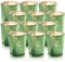 Lot de 12 photophores Verts en Verre Mercure Parfaits pour Mariage, fête, décoration d'intérieur (Vert)