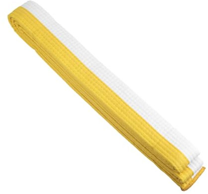 EUIOOVM Judo Karate Gürtel Belt Kampfkunst Karate Judo Baumwolle Taekwondo Belts Professioneller Karate Aikido Belt Weiß Gelb Kinder Erwachsene Kampfsportgürtel 260cm