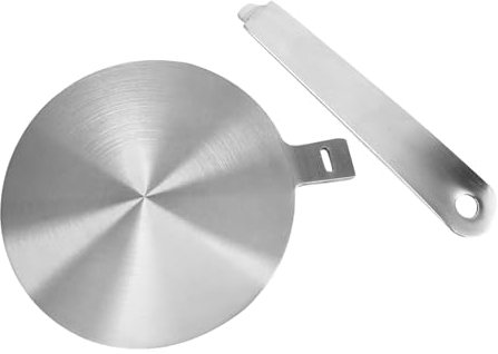 XCDMJ Induction Hob Heat Diffuser Ring Plate, Stainless Steel Induction Plate, Heat Diffuser Conduction Plate, Induction Adapter Plate with Separable Handle for Gas Stove Cooktop Converter(14CM)