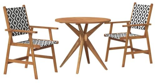 vidaXL Garten Essgruppe 3-TLG., Gartengarnitur mit Latten-Design, Sitzgruppe für Garten Terrasse, Gartentisch Stühle Gartenmöbel, Massivholz Akazie