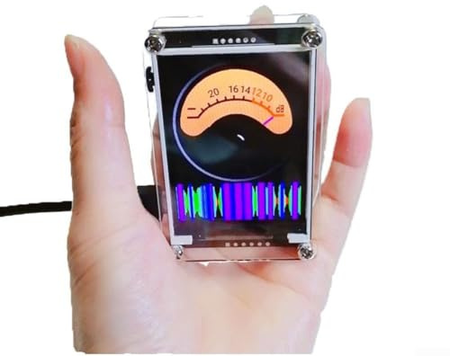 Audio-Spektrum-Analysator, sprachgesteuerter Musikpegel, VU-Meter, 2,4 Zoll Rhythmus, HD, LCD, True Color Simulation, unterstützt 10 Anzeigemodi erhältlich