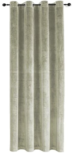 TiborTex Verdunkelungsvorhang Samt weich 140x145 cm Sand Beige Ösen Vorhang Blickdicht abdunkelnd Gardine Ösenaufhängung