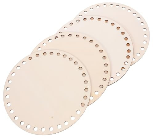 PLAFOPE Holzbeutelbasis 4 Stück Glatte Holzböden für Strickhandtaschen