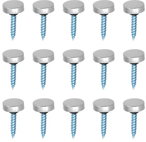 SG Store 80 Sets Mirror Screws 12mm Stainless Steel Cap Cover Nails for Mirrors Coffee Tables Wardrobes Glass Furniture Glass Signs