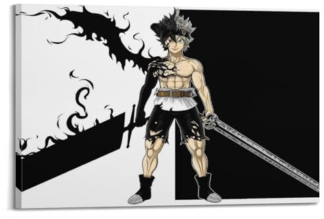 KSOXDAITIP Poster mit Anime-Motiv Black Clover Asta, dekoratives Gemälde, Leinwand, Wandposter und Kunstdruck, moderne Familienschlafzimmer-Dekoration, Poster, 20 x 30 cm